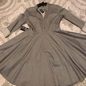 Express fit and flare dress with pockets